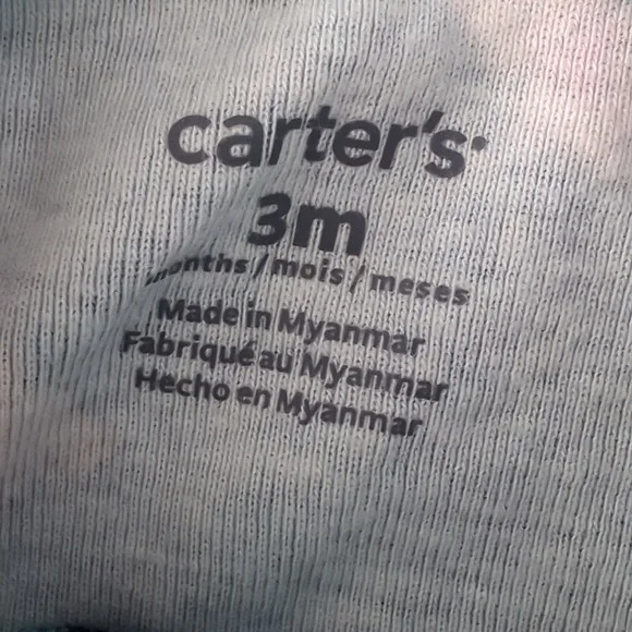 Carter's Infant (3M)  2 Pc. Turquoise Floral Onesie/Footie & Cap - Picture 5 of 6